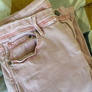 Pink straight leg jeans